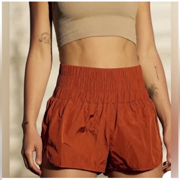 Free People FP Movement The Way Home Shorts Dark Orange Colorful Size Small - Picture 3 of 6